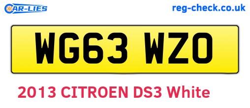 WG63WZO are the vehicle registration plates.
