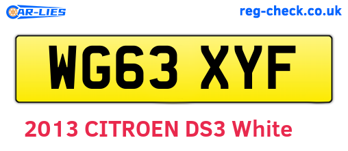 WG63XYF are the vehicle registration plates.