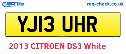 YJ13UHR are the vehicle registration plates.
