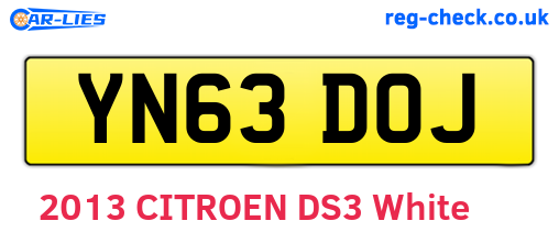 YN63DOJ are the vehicle registration plates.
