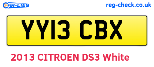 YY13CBX are the vehicle registration plates.