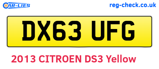DX63UFG are the vehicle registration plates.