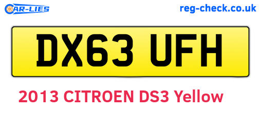 DX63UFH are the vehicle registration plates.