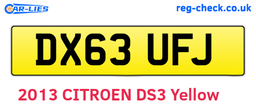 DX63UFJ are the vehicle registration plates.