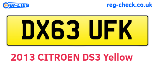DX63UFK are the vehicle registration plates.