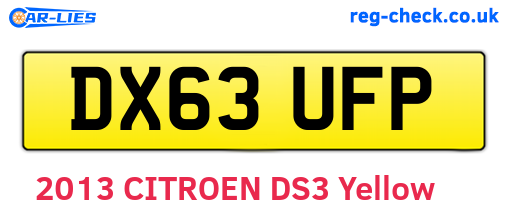 DX63UFP are the vehicle registration plates.