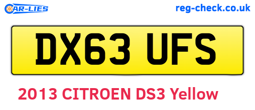 DX63UFS are the vehicle registration plates.
