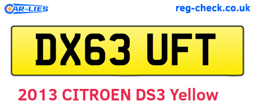 DX63UFT are the vehicle registration plates.