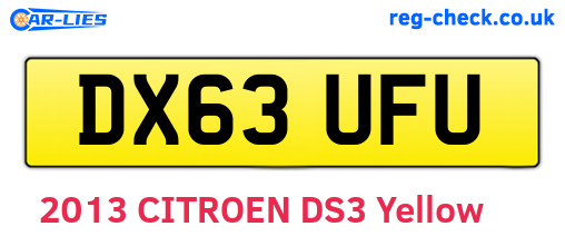 DX63UFU are the vehicle registration plates.