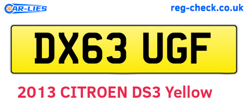 DX63UGF are the vehicle registration plates.
