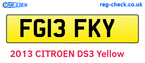 FG13FKY are the vehicle registration plates.