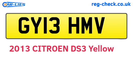 GY13HMV are the vehicle registration plates.