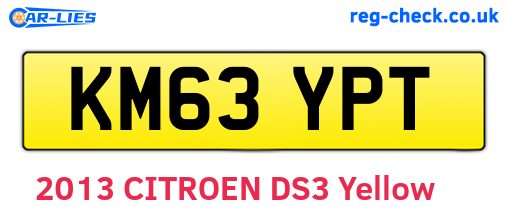 KM63YPT are the vehicle registration plates.