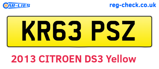 KR63PSZ are the vehicle registration plates.