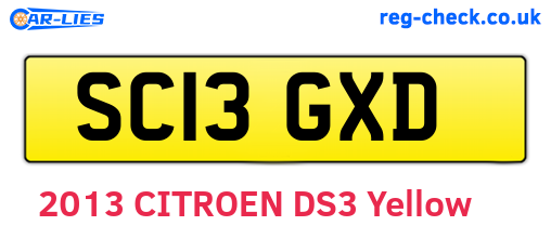 SC13GXD are the vehicle registration plates.