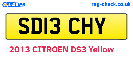 SD13CHY are the vehicle registration plates.