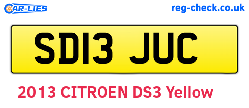 SD13JUC are the vehicle registration plates.