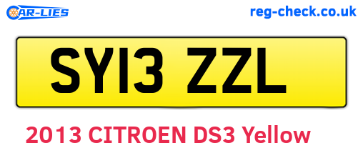 SY13ZZL are the vehicle registration plates.