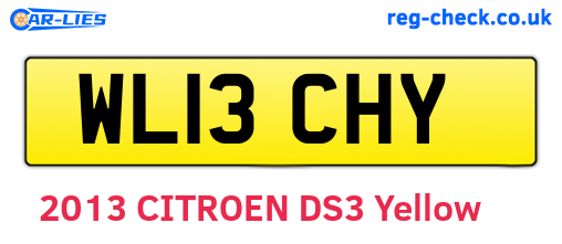 WL13CHY are the vehicle registration plates.