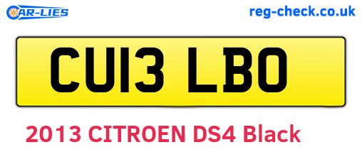 CU13LBO are the vehicle registration plates.