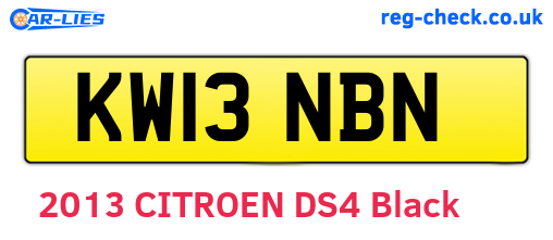 KW13NBN are the vehicle registration plates.
