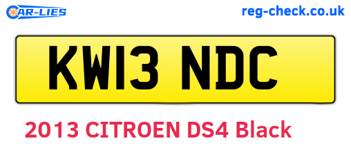 KW13NDC are the vehicle registration plates.