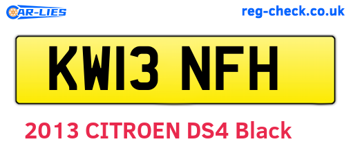 KW13NFH are the vehicle registration plates.