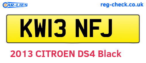 KW13NFJ are the vehicle registration plates.