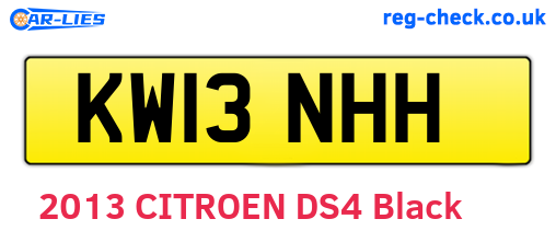 KW13NHH are the vehicle registration plates.