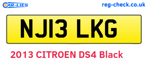 NJ13LKG are the vehicle registration plates.