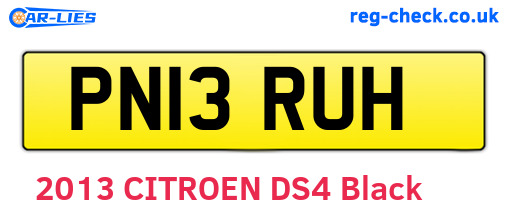 PN13RUH are the vehicle registration plates.