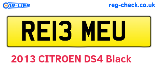 RE13MEU are the vehicle registration plates.