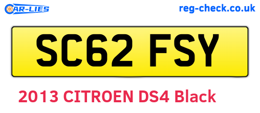 SC62FSY are the vehicle registration plates.