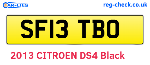 SF13TBO are the vehicle registration plates.
