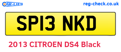 SP13NKD are the vehicle registration plates.