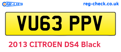 VU63PPV are the vehicle registration plates.