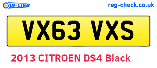 VX63VXS are the vehicle registration plates.