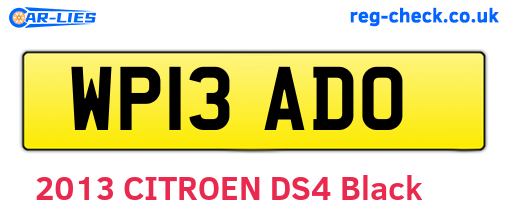 WP13ADO are the vehicle registration plates.