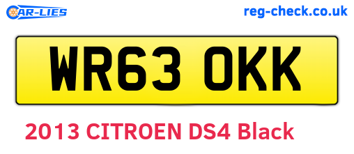 WR63OKK are the vehicle registration plates.