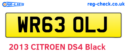 WR63OLJ are the vehicle registration plates.