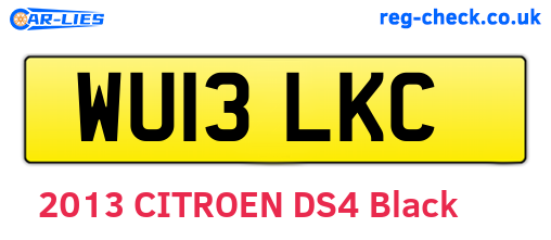 WU13LKC are the vehicle registration plates.