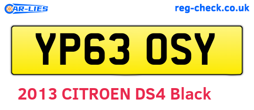 YP63OSY are the vehicle registration plates.