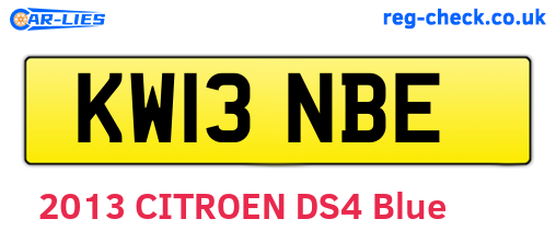 KW13NBE are the vehicle registration plates.