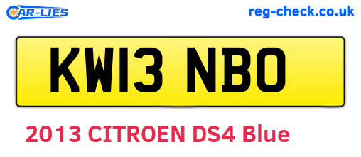 KW13NBO are the vehicle registration plates.