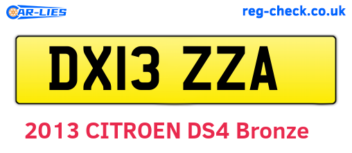 DX13ZZA are the vehicle registration plates.