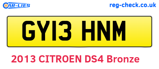 GY13HNM are the vehicle registration plates.