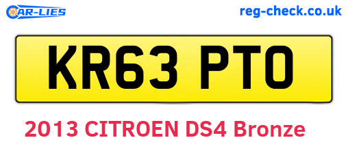 KR63PTO are the vehicle registration plates.