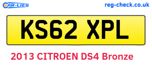 KS62XPL are the vehicle registration plates.