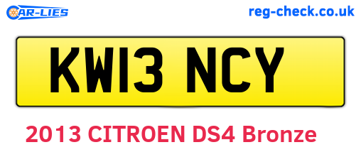 KW13NCY are the vehicle registration plates.