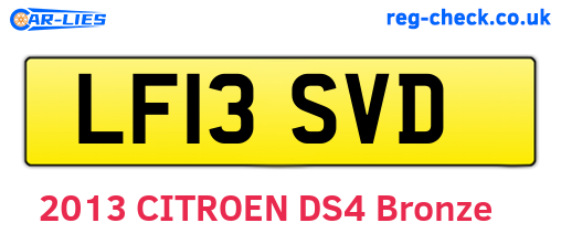 LF13SVD are the vehicle registration plates.